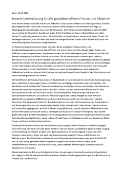 Bild des Textes der Pressemeldung B&uuml;ndnis Istanbul-Konvention 25. November