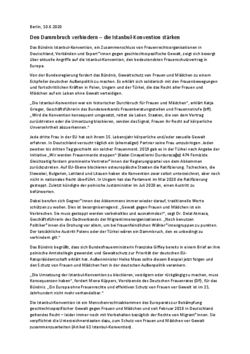 PM Angriffe auf die Istanbul-Konvention verhindern Pressemitteilung Bündnis Istanbul-Konvention Frauenrechte schützen